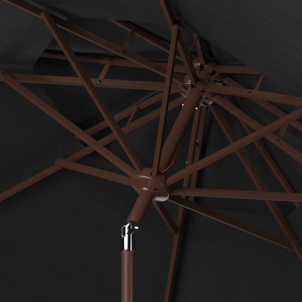 Safavieh Lorenia 9Ft Double Top Market Umbrella Black Metal PAT8201D