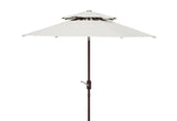 Safavieh Lorenia 9Ft Double Top Market Umbrella White Metal PAT8201F