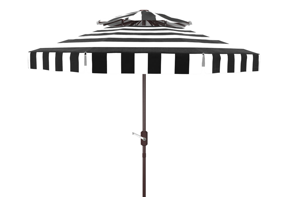 Safavieh Elsa Fashn 9Ft Dbltop Umbrella in Black and White PAT8203A 889048710573