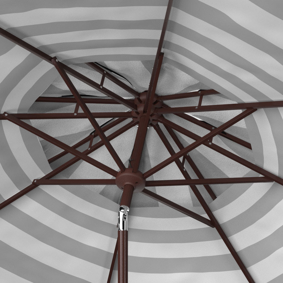 Safavieh Iris Fashn 9Ft Dbltop Umbrella in Black and White PAT8204A 889048710597