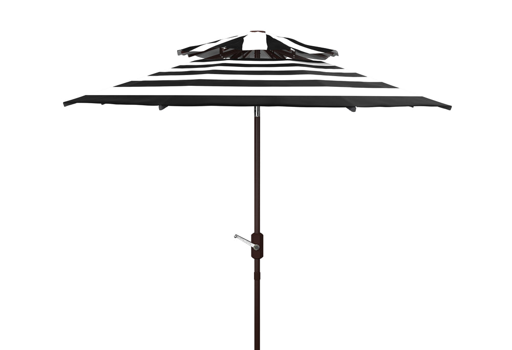 Safavieh Iris Fashn 9Ft Dbltop Umbrella in Black and White PAT8204A 889048710597