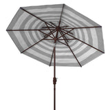 Safavieh Iris Fashn 9Ft Dbltop Umbrella in Grey and White PAT8204D 889048710610