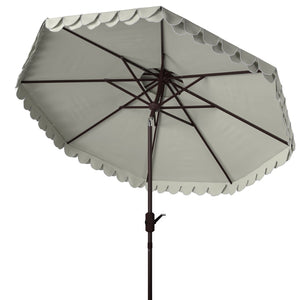 Safavieh Elegant 9Ft Dbletop Umbrella in Beige and White PAT8206C 889048710634
