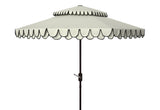 Safavieh Elegant 9Ft Dbletop Umbrella in White and Black PAT8206E 889048710641