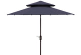 Safavieh Athens 9Ft Dbletop Umbrella in Navy and White PAT8207A 889048710658
