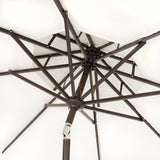 Safavieh Milan Fringe 9Ft Double Top Crank Umbrella In White PAT8208C