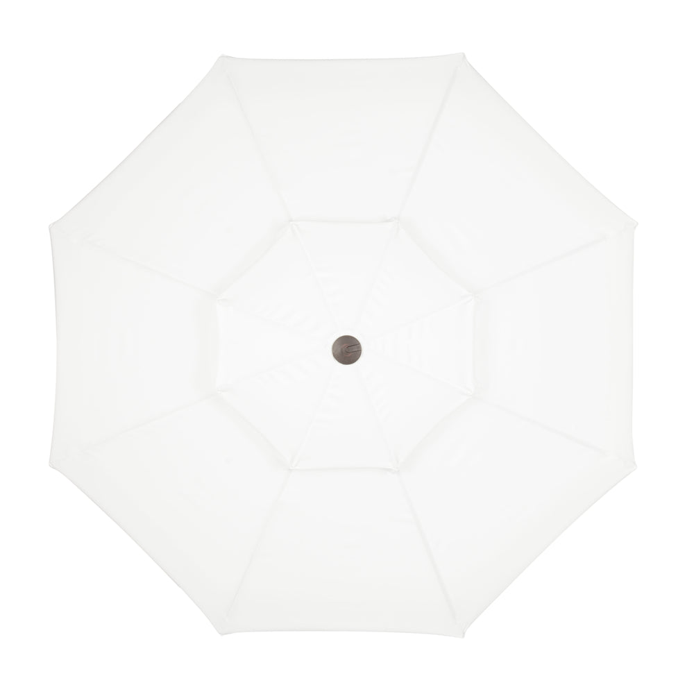 Safavieh Milan Fringe 9Ft Double Top Crank Umbrella In White PAT8208C