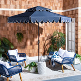 Safavieh Venice 9Ft Dbletop Umbrella in Navy and White PAT8210A 889048710719