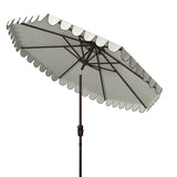 Safavieh Venice 9Ft Dbletop Umbrella in White and Black PAT8210E 889048710726