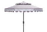 Safavieh Vienna 9Ft Rnd Double Top Crank Umbrella In Grey White PAT8211B