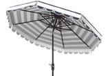 Safavieh Vienna 9Ft Dbletop Umbrella in Navy and White PAT8211C 889048710740