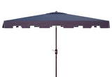 Safavieh Zimmerman 6.5X10 Rect Umbrella in Navy and White PAT8300A 889048710764