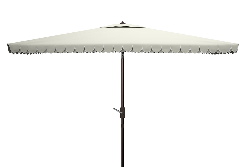 Safavieh Elegant 6.5X10 Rect Umbrella in Beige and White PAT8306C 889048710856