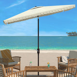Safavieh Elegant 6.5X10 Rect Umbrella in Beige and White PAT8306C 889048710856