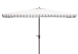 Safavieh Elegant 6.5X10 Rect Umbrella in White and Black PAT8306E 889048710863