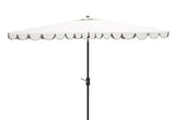 Safavieh Venice 6.5X10 Rect Umbrella in White and Black PAT8310E 889048710948