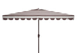 Safavieh Vienna 6.5X10 Rect Umbrella in Grey and White PAT8311B 889048710955