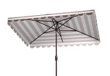 Safavieh Vienna 6.5X10 Rect Umbrella in Grey and White PAT8311B 889048710955