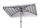 Safavieh Vienna 6.5X10 Rect Umbrella in Navy and White PAT8311C 889048710962