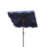 Safavieh Zimmerman 7.5' Square Umbrella in Navy and White PAT8400A 889048710986