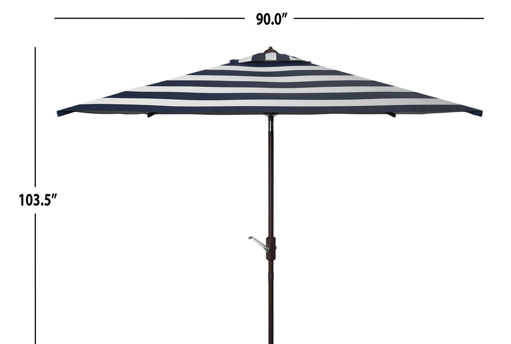 Safavieh Iris Fashion Line 7.5 Ft Square Umbrella In Navy White PAT8404B
