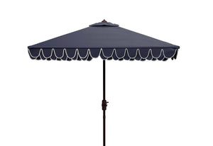 Safavieh Elegant 7.5' Square Umbrella in Navy and White PAT8406A 889048711068