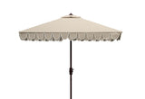 Safavieh Elegant 7.5' Square Umbrella in Beige and White PAT8406C 889048711075