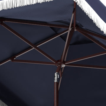 Safavieh Milan 7.5'Square Umbrella in Navy and White PAT8408A 889048711105