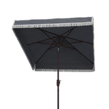 Safavieh Milan 7.5'Square Umbrella in Navy and White PAT8408A 889048711105