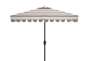 Safavieh Vienna 7.5'Square Umbrella in Grey and White PAT8411B 889048711174