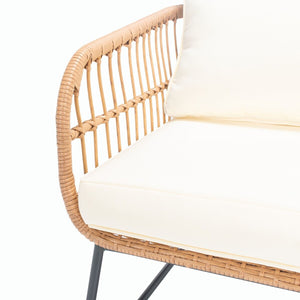 Safavieh Venta 5Pc Living Set Natural/Beige Rattan/Steel PAT9007A-2BX