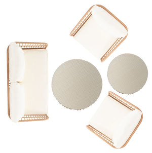 Safavieh Venta 5Pc Living Set Natural/Beige Rattan/Steel PAT9007A-2BX