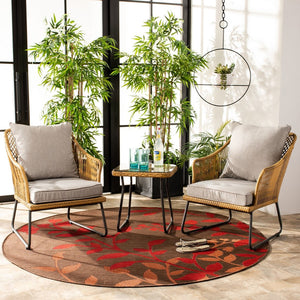 Safavieh Jensen 3Pc Lounge Set in Natural and Grey PAT9008A 889048729803