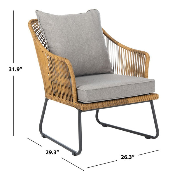 Safavieh Jensen 3Pc Lounge Set in Natural and Grey PAT9008A 889048729803