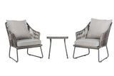 Safavieh Jensen 3Pc Lounge Set in Grey and Grey PAT9008B 889048729810