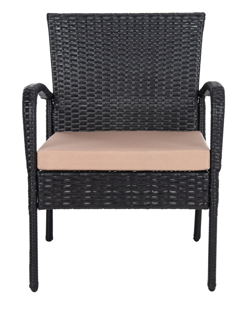 Safavieh Moore 3 Pc Lounge Set in Black and Beige PAT9009A 889048729827