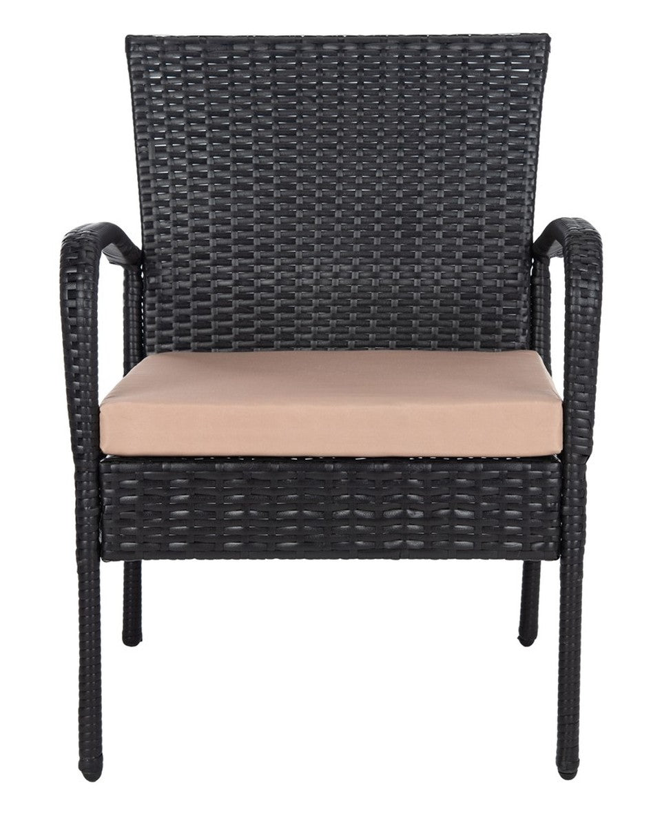 Safavieh Moore 3 Pc Lounge Set in Black and Beige PAT9009A 889048729827