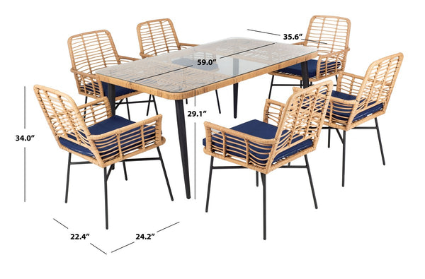 Safavieh Beson 7 Piece Dining Set PAT9010B-3BX
