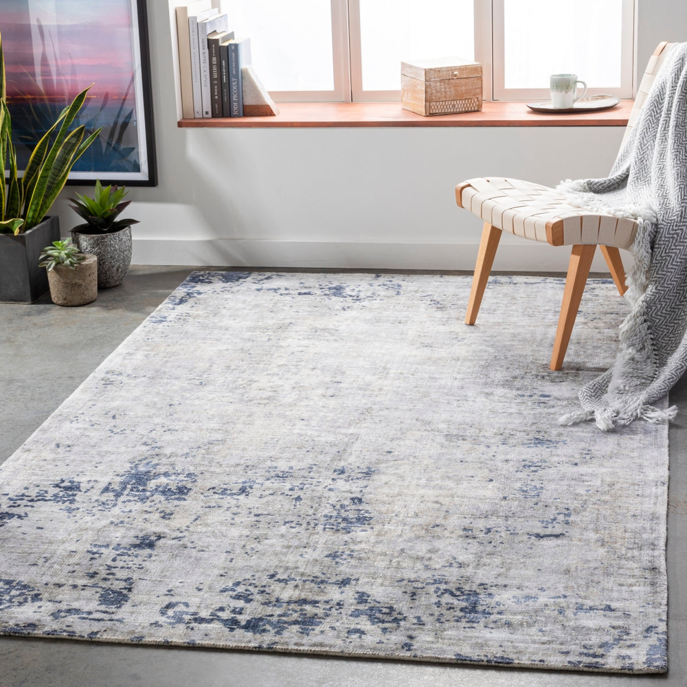 Park Avenue PAV-2300 Modern Viscose Rug PAV2300-81012 Dark Blue, Medium Gray, Camel, Cream, White 100% Viscose 8'10" x 12'