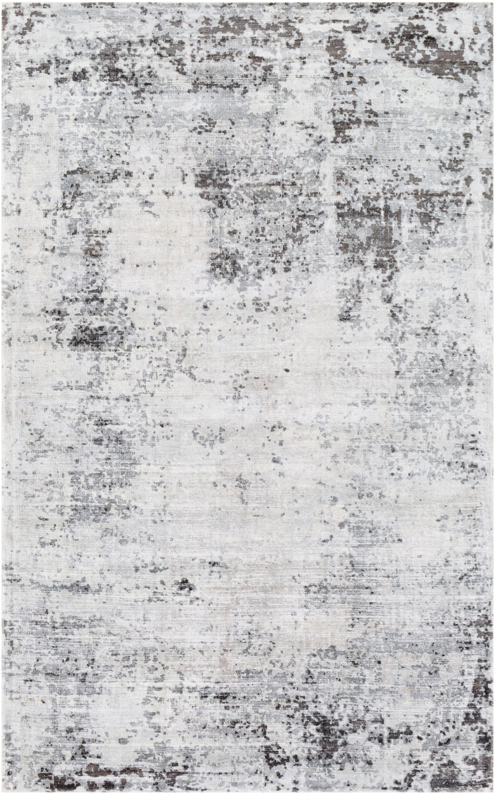 Park Avenue PAV-2301 Modern Viscose Rug PAV2301-81012 Light Gray, White, Medium Gray, Black 100% Viscose 8'10" x 12'