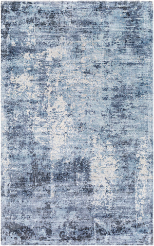 Park Avenue PAV-2302 Modern Viscose Rug PAV2302-81012 Navy, Denim, Black, Light Gray, White 100% Viscose 8'10" x 12'