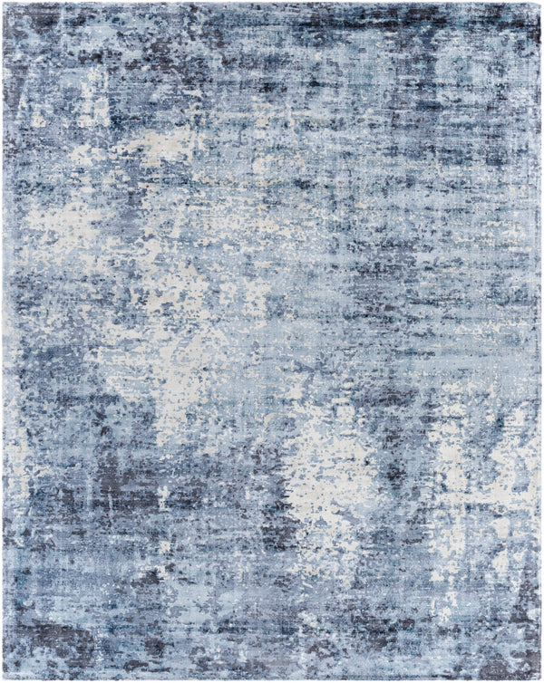 Park Avenue PAV-2302 Modern Viscose Rug PAV2302-810 Navy, Denim, Black, Light Gray, White 100% Viscose 8' x 10'