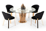 VIG Furniture Modrest Paxton Modern Round Glass & Rosegold Dining Table VGVCT817-RND