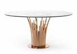 VIG Furniture Modrest Paxton Modern Round Glass & Rosegold Dining Table VGVCT817-RND
