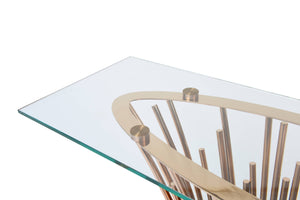 VIG Furniture Modrest Paxton - Modern Glass + Rosegold Console Table VGVCK817-CS-RG-CT