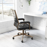 Zuo Modern Auction 100% Polyurethane, Plywood, Steel Modern Commercial Grade Office Chair Vintage Black, Bronze 100% Polyurethane, Plywood, Steel