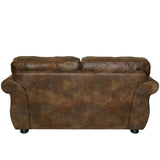 Porter Designs Elk River Leather-Look & Nail Head Transitional Loveseat Brown 01-33C-02-975