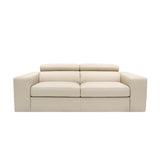 Pasargad Modena Collection Italian Leather Upholstered Sofa with Adjustable Headrests, Tan PC-1738T-PASARGAD