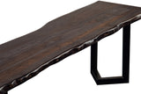 Porter Designs Manzanita Live Edge Solid Acacia Wood Natural Dining Bench Gray 07-196-13-BN58MV-KIT