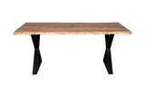 Porter Designs Manzanita Live Edge Solid Acacia Wood Natural Dining Table Natural 07-196-01-DT82NX-KIT